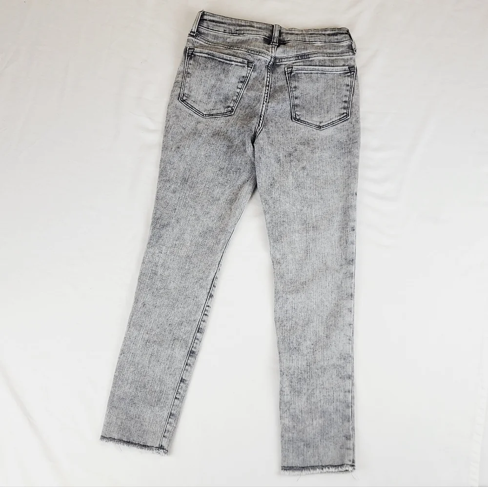 Gap Grey Stretch High Rise Ankle Jegging Distressed Jeans Pants